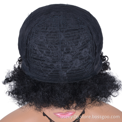 Dropshipping Wig vendors cheap short afro kinky curly pixie cut Raw Indian virgin human hair wigs for black women